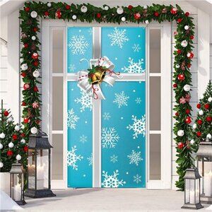 Christmas Door Cover Xmas Door Decorations Christmas Gift Box Present Door Cover
